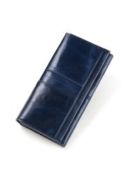 Genuine Leather Women Wallet Lady Clutch Wallets Female Coin Purse Portomonee Clasp Phone Bag Passport Card Holder for Women