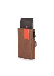 Genuine Leather Pc Card Holder Men Wallets Slim Thin Coin Purse Pocket Money Bags Luxury Metal Small Macsafe Wallet Male Purses