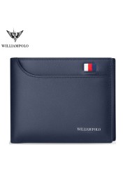 WilliamPOLO Men's Card Holder Genuine Leather Bifold, WilliamPOLO Men's Card Holder Genuine Leather Bifold