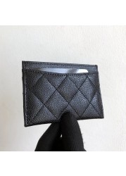 Fast Welivery Luxury Brand High Quality Leather Card Holder Diamond Pattern Unisex Wallet Caviar Sheepskin Classic Coin Purse