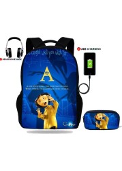 Teenager Backpack Coraline Print School Bag USB Charging For School