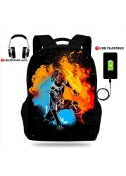 USB Charge Student Backpack Kids Berserk Guts Manga Swordsman School Bag Teenagers Anime Backpack Adult Travel Laptop Mochila