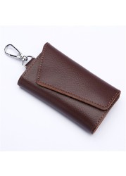 Key Ring Case Holder Original Real Leather Male Trendy Multifunction Coin Wallet Car Remote Chain Designer Key Package Bag