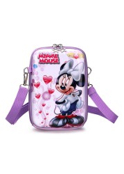 Disney 2022 new fashion girl shoulder messenger bag high quality cartoon girl mobile phone bag large capacity messenger bag