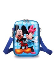 Disney 2022 new fashion girl shoulder messenger bag high quality cartoon girl mobile phone bag large capacity messenger bag