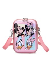 Disney 2022 new fashion girl shoulder messenger bag high quality cartoon girl mobile phone bag large capacity messenger bag