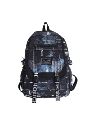 graffiti backpack laptop men canvas school bags teenage large cartoon letters printing backpacks travel bag sac mochila