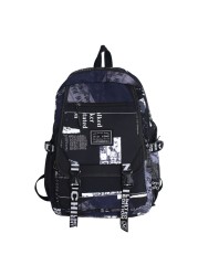 graffiti backpack laptop men canvas school bags teenage large cartoon letters printing backpacks travel bag sac mochila