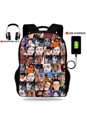 USB Charger School Bags for Teenage Boys and Girls Payton Moormeier Print Backpack Mens Portable Backpack Travel Bag