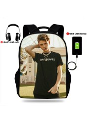 USB Charger School Bags for Teenage Boys and Girls Payton Moormeier Print Backpack Mens Portable Backpack Travel Bag