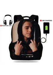 USB Charger School Bags for Teenage Boys and Girls Payton Moormeier Print Backpack Mens Portable Backpack Travel Bag