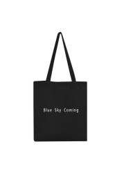 Butterfly Letters Printed Shopping Bags Women Canvas Cotton Cloth Shoulder Bags Women Eco Reusable Grocery Shopper Handbag