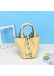 bags for women 2021 designer genuine leather luxury cowhide shoulder bucket bag classic daily hand bag elegant lady handbag