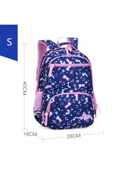 Cartoon Floral Print School Backpack For Girls , 1-6 Orthopedic School Bags For Girls