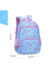 Cartoon Floral Print School Backpack For Girls , 1-6 Orthopedic School Bags For Girls