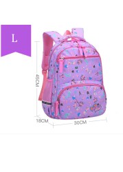 Cartoon Floral Print School Backpack For Girls , 1-6 Orthopedic School Bags For Girls