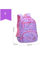 Cartoon Floral Print School Backpack For Girls , 1-6 Orthopedic School Bags For Girls