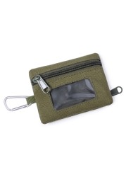 Unisex Mini Coin Purse With D-buckle Card Key Holder Clutch Bag Women Men Casual Travel Zipper Waist Bag Portable Change Purse