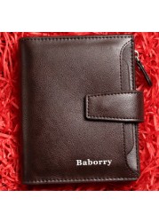 New Designer Mens Wallet PU Bifold Short Wallets Men Hasp Vintage Male Wallet Money Bag Multifunction Cards Wallet 2022