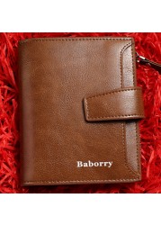 New Designer Mens Wallet PU Bifold Short Wallets Men Hasp Vintage Male Wallet Money Bag Multifunction Cards Wallet 2022