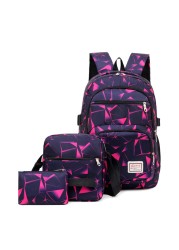 3pcs/set High School Bags For Women 2021 Boys Single Shoulder Bag Male Large Bags Student Travel Backpack Men School Backpack mochila