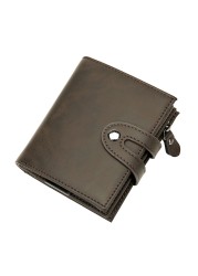 DIENQI RFID High Quality Men Wallets Big Trifold Black Leather Wallet Male Money Bag 2022 Vallet Black Coin Purse Drop Shipping