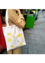 Canvas Bag Women Shoulder Bags 2022 Girls Shopper Bags Cute Cartoon Simple Print Foldable Washable Reusable Eco Tote Bag