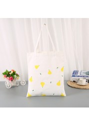 Canvas Bag Women Shoulder Bags 2022 Girls Shopper Bags Cute Cartoon Simple Print Foldable Washable Reusable Eco Tote Bag