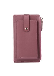 Fashion Women Solid Color Credit Card ID Card Multiple Slot Card Holder Ladies Casual PU Leather Small Coin Purse Pocket Wallet