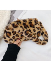 Fashion Women Cow Print Small Shoulder Bags Female Winter Plush Underarm Bags Leopard Zebra Pattern Fluffy Tote Bags Small Purses