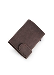 DIENQI RFID Genuine Leather Men Wallets Card Holder Slim Thin Smart Magic Wallet Mini Short Coin Purse Male 2022 Brown Vallet