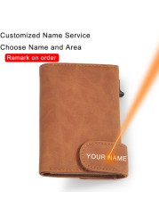 DIENQI RFID Genuine Leather Men Wallets Card Holder Slim Thin Smart Magic Wallet Mini Short Coin Purse Male 2022 Brown Vallet