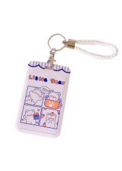 D0LF Portable ID Badge Credit Card Holder Pocket Wallet Keychain Key Ring for Men Womne