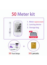 AICARE Blood Glucose Meter Glucometer Diabetic 50/100 Test Strips Lancets Blood Sugar Meter Monitor Medical Devices Tester