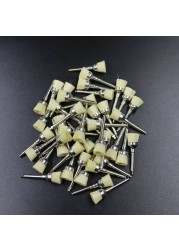 100pcs Colorful Toothbrush Bowl Latch Type Nylon for Dental Polishing Ra Shank for Teeth Cleaning