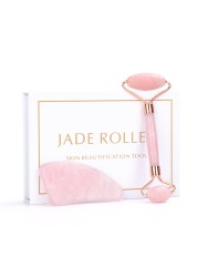 Natural Facial Massager Gua Sha Scraper Double Headed Jade Roller Jade Roller Skin Care Rose Quartz Face Massager Face Lifting Health Beauty Tools