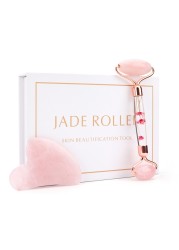 Natural Facial Massager Gua Sha Scraper Double Headed Jade Roller Jade Roller Skin Care Rose Quartz Face Massager Face Lifting Health Beauty Tools