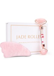 Natural Facial Massager Gua Sha Scraper Double Headed Jade Roller Jade Roller Skin Care Rose Quartz Face Massager Face Lifting Health Beauty Tools