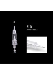 50pcs Disposable Cartridge Needles Permanent Makeup Bayonet Tattoo Gun 1RL/3RL/5RL for Eyebrow/Lip/Eyeliner Digital Machine