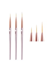 3pcs Nail Art Liner Brush Set Acrylic French Tape Tips Manicure Ultra-thin Line Drawing Pen UV Gel Brushes Painting Tools