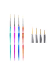 3pcs Nail Art Liner Brush Set Acrylic French Tape Tips Manicure Ultra-thin Line Drawing Pen UV Gel Brushes Painting Tools