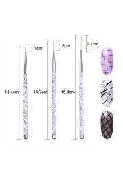 3pcs Nail Art Liner Brush Set Acrylic French Tape Tips Manicure Ultra-thin Line Drawing Pen UV Gel Brushes Painting Tools