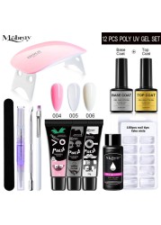 Mobray Polygels Set UV LED Lamp Full Manicure Kit Quick Extension Manicure Box Gel Builder Nail Set For Nails Tool Kit