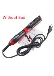 ASL-908 Hair Straightener 2022 Durable Electric Straight Hair Beard Comb Brush Heated Ceramic Hair Straightener Brush EU Plug