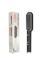 ASL-908 Hair Straightener 2022 Durable Electric Straight Hair Beard Comb Brush Heated Ceramic Hair Straightener Brush EU Plug