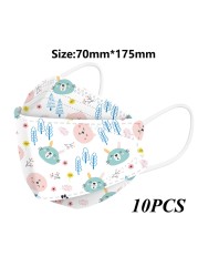 10/30pcs Children FPP2 KN95 Masks Kids Anti Virus Fish Shaped Cartoon Printed Anime Face Mask From Virus ffp2fan Mascarillas