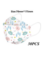 10/30pcs Children FPP2 KN95 Masks Kids Anti Virus Fish Shaped Cartoon Printed Anime Face Mask From Virus ffp2fan Mascarillas