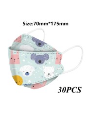 10/30pcs Children FPP2 KN95 Masks Kids Anti Virus Fish Shaped Cartoon Printed Anime Face Mask From Virus ffp2fan Mascarillas