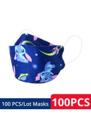 Disney Approved FFP2 KN95 Face Mask For Kids, Frozen Stitch Mask Breathable Mascarilla FPP2 homology ada For Boys Girls 4-12 Years