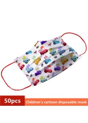 Disney Children's Mask Spider-Man Marvel Avengers Character Disposable Face Mask Cartoon Hero Pattern Lilo and Stitch Pixar Dust Cover